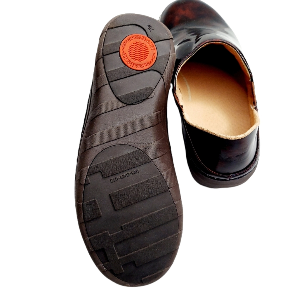 FITFLOP Size 8 Superloafer Tortoiseshell Loafer Chocolate Brown Turtle NEW - Picture 9 of 10